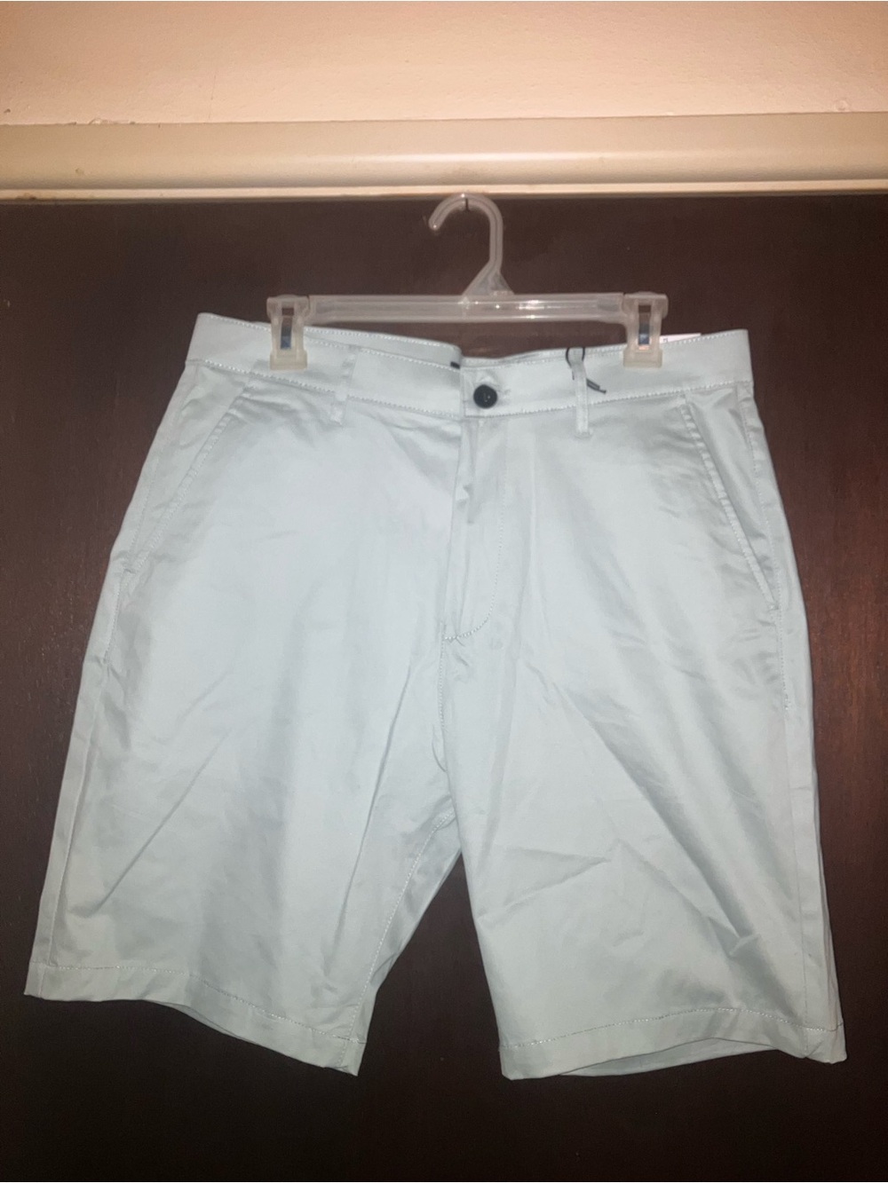 Kenneth Cole Light Blue Flat Front Chino Shorts